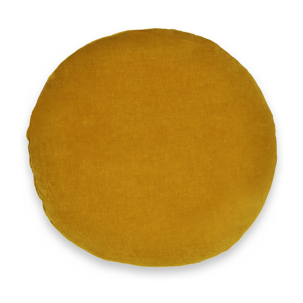 Подушка LaRedoute Плоская круглая на стул из велюра VELVET единый размер желтый - фото 1