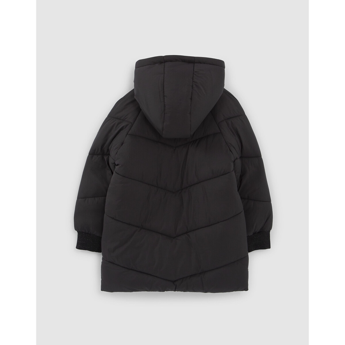 Куртка Стеганая с капюшоном 10 лет - 138 см черный LaRedoute, размер 10 лет - 138 см - фото 3