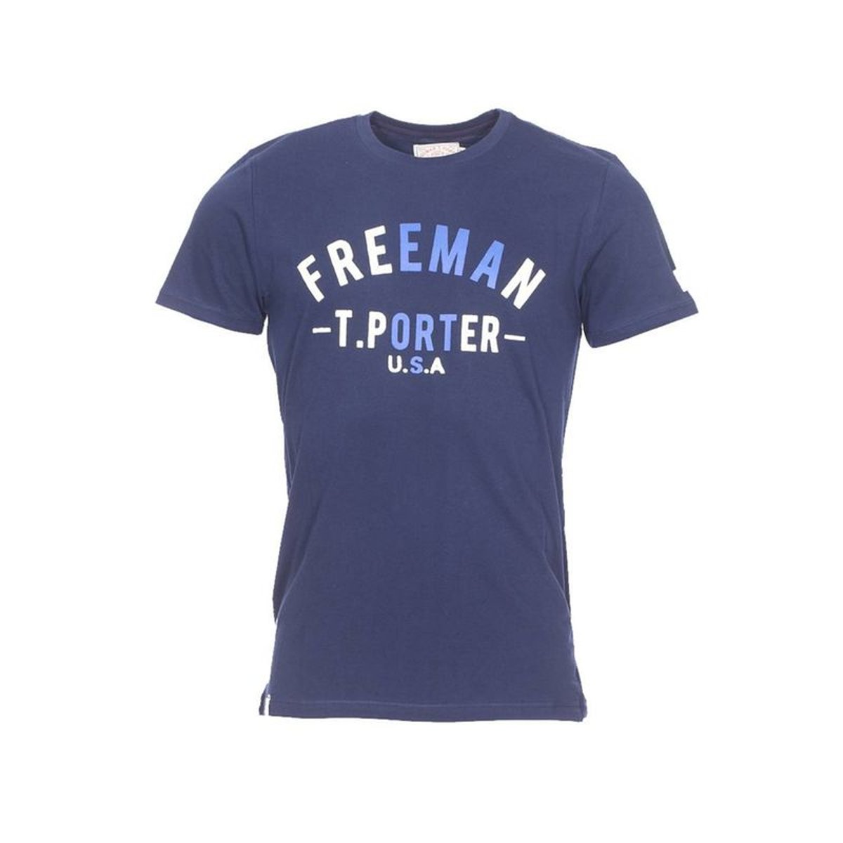 Tee-shirt col rond clair imprimé " USA"