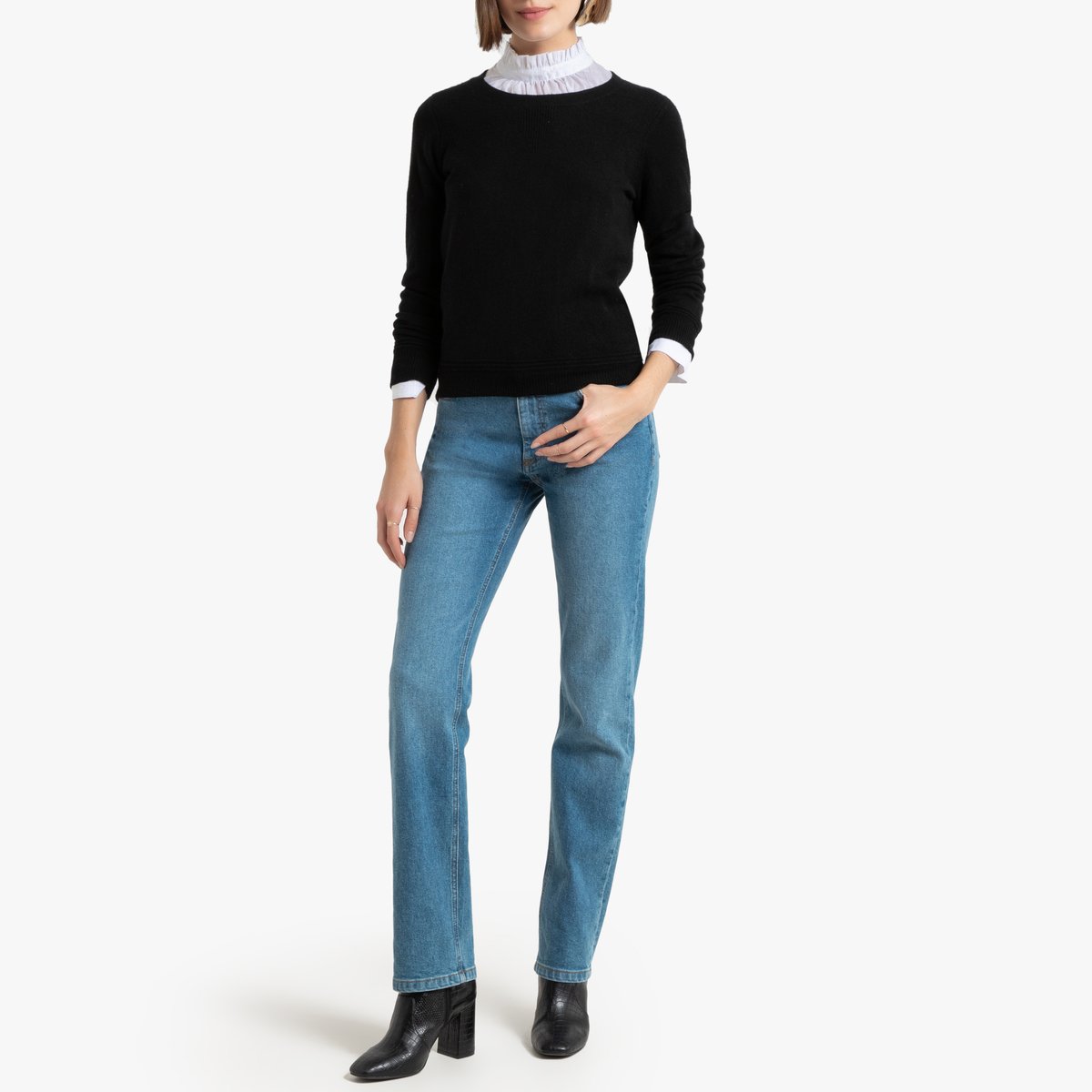 Пуловер La Redoute С круглым вырезом из кашемира XL черный, размер XL - фото 2