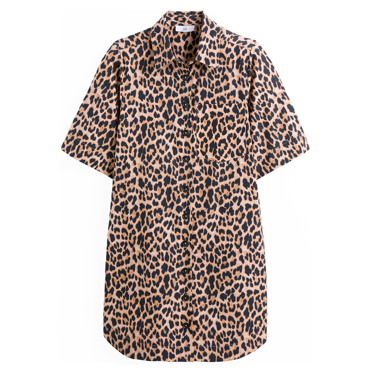 Платье-рубашка Короткое короткие рукава с леопардовым принтом 50 другие LaRedoute, размер 50 - фото 5