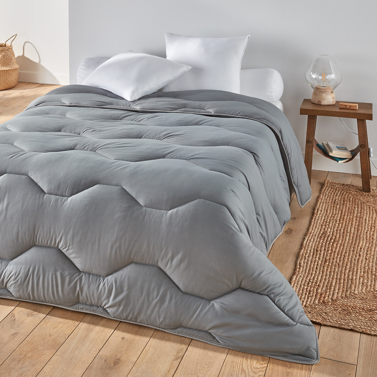 Одеяло La Redoute Из синтетики  гм 260 x 240 см серый, размер 260 x 240 см - фото 1