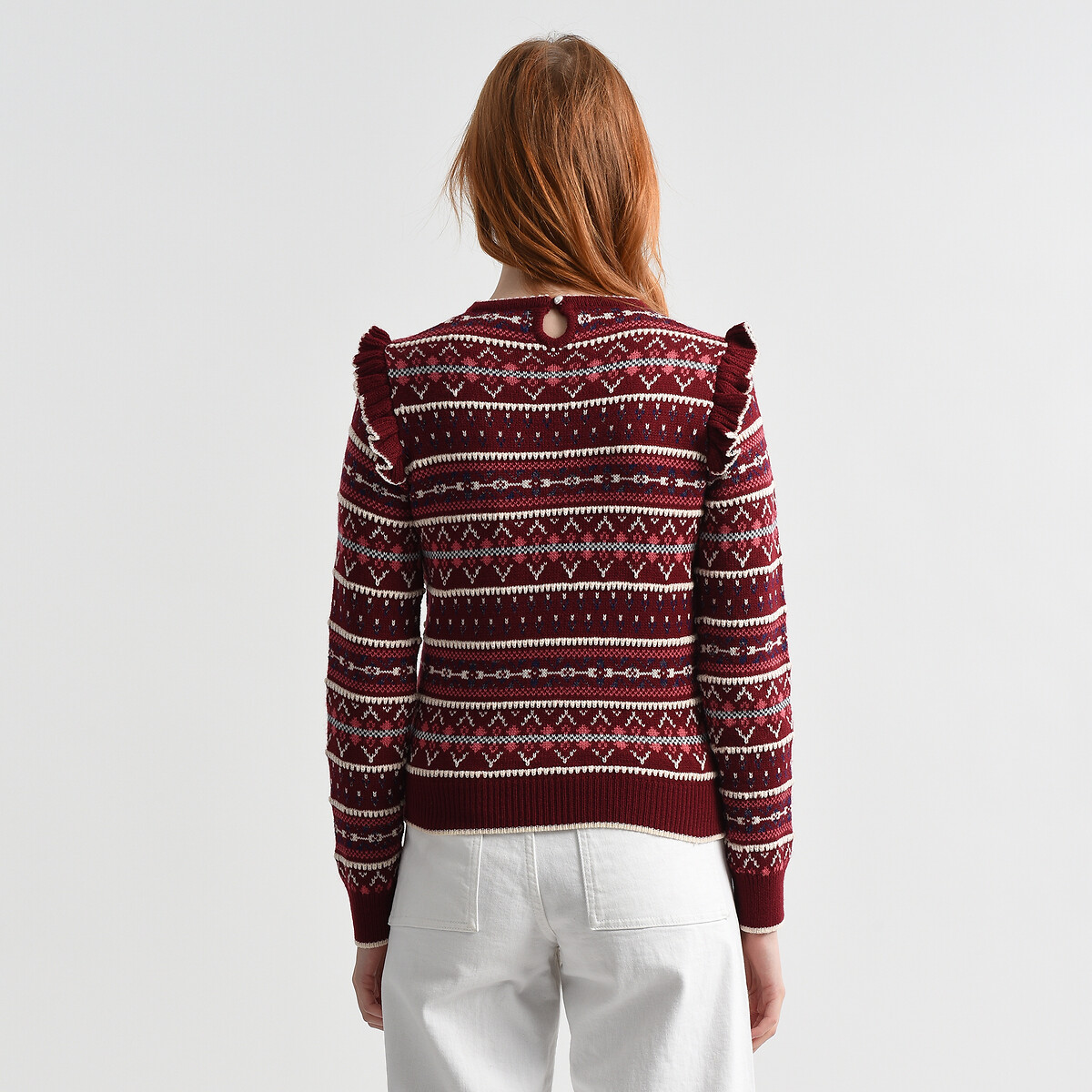 Пуловер MOLLY BRACKEN Пуловер С плечиками с воланами оригинальная вышивка XL красный, размер XL - фото 3