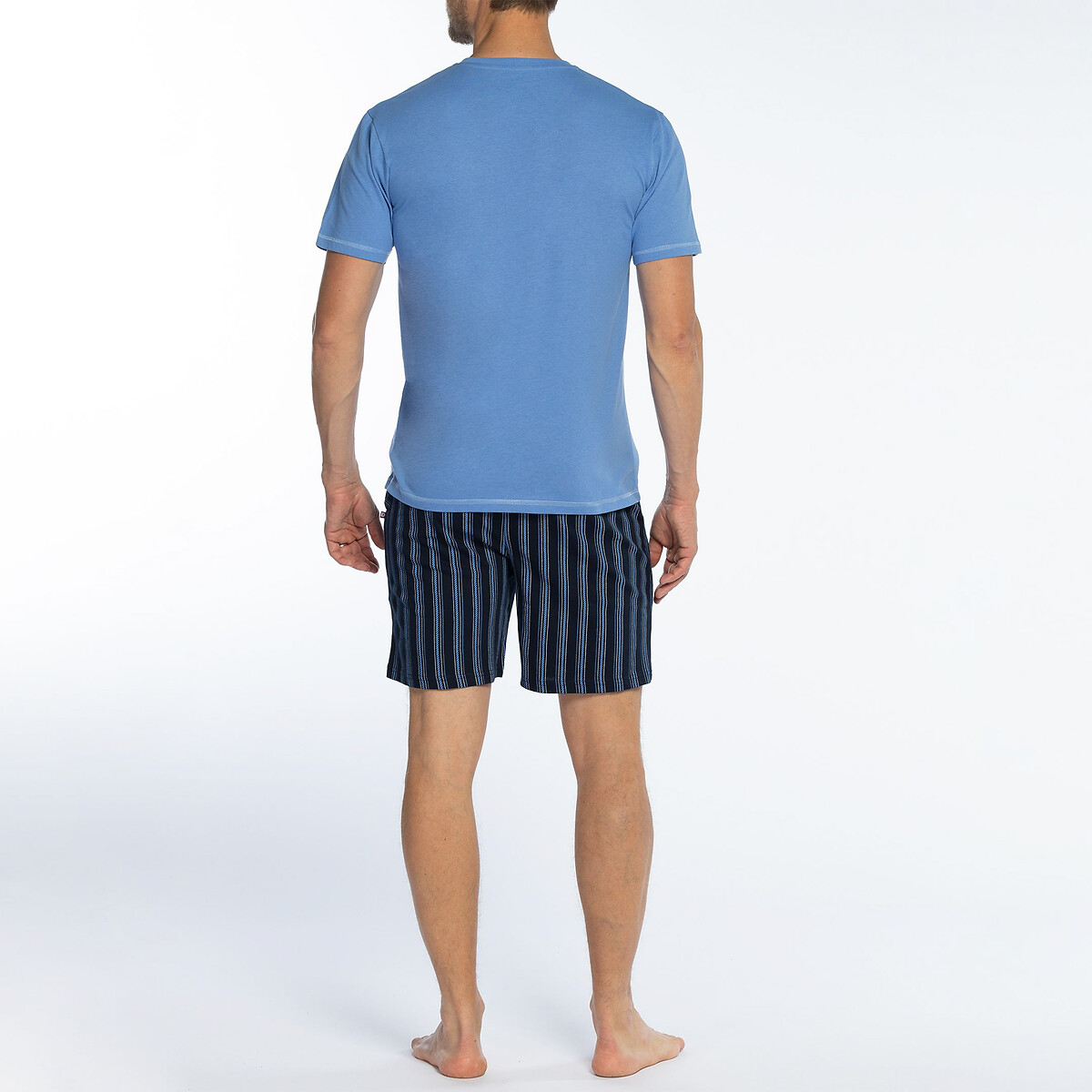Пижама с футболкой с тунисским вырезом и шортами  XL синий LaRedoute, размер XL - фото 4