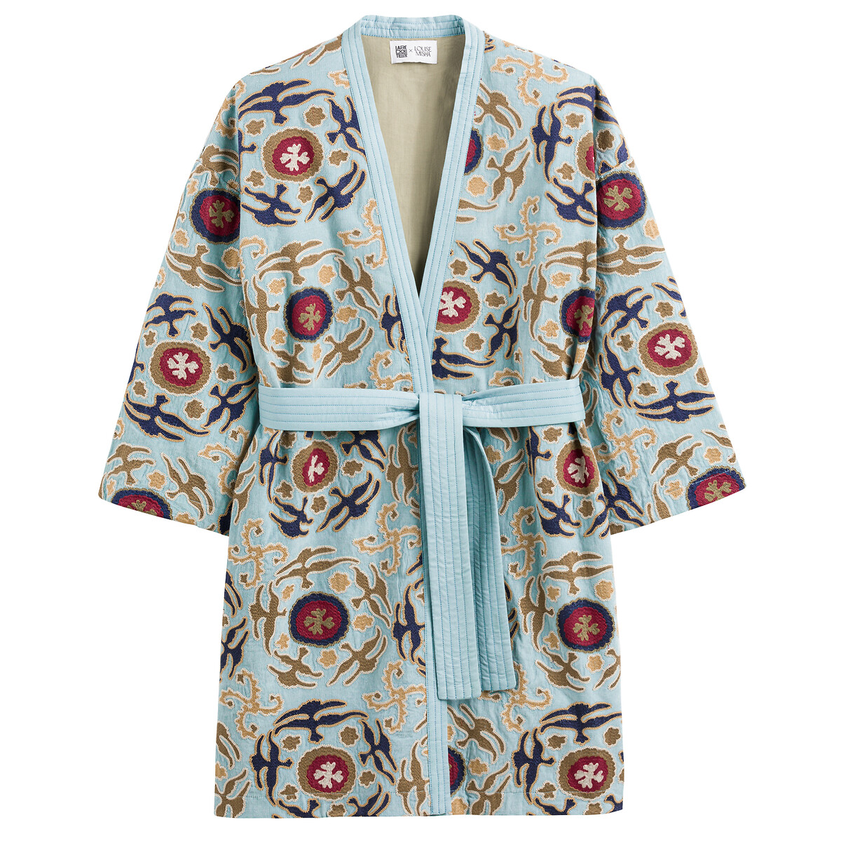 Жакет-кимоно из велюра с вышивкой 34 (FR) - 40 (RUS) синий