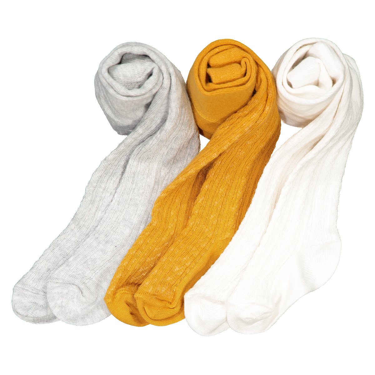 Lotes de 3 collants entrançados, do 15/18 ao 23/26