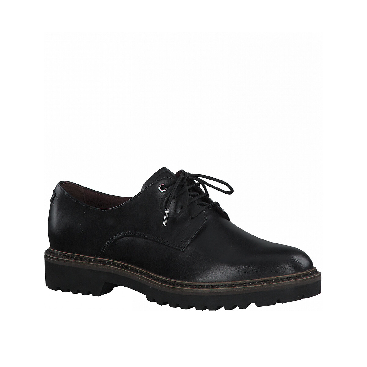 Ботинки-дерби LaRedoute Кожаные 36 черный, размер 36 - фото 2