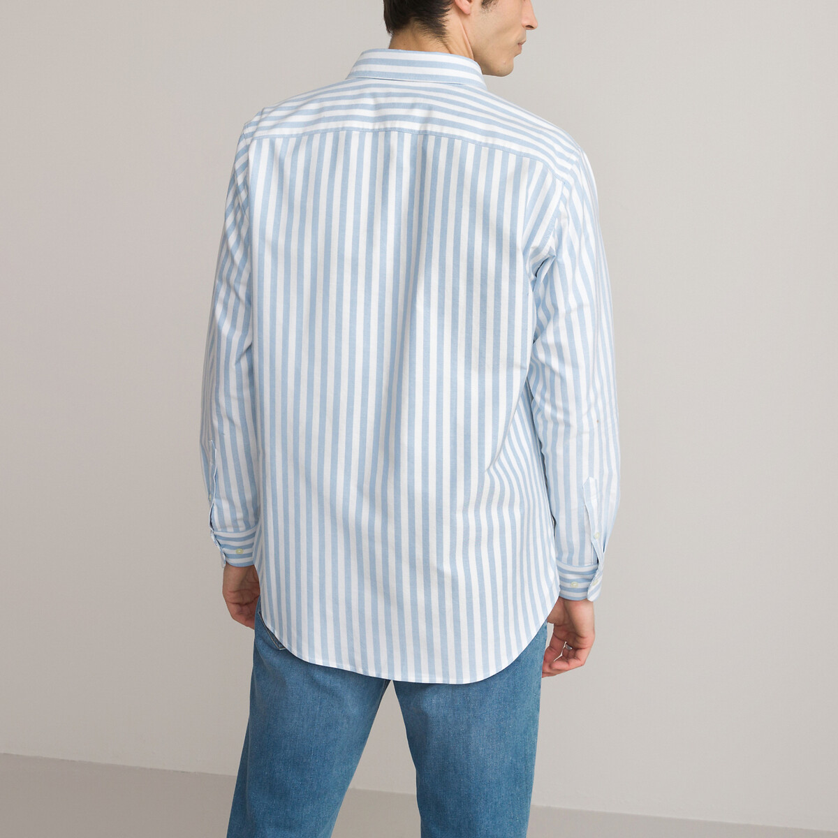 Рубашка Из ткани оксфорд прямого покроя с французским воротником 37/38 синий LaRedoute, размер 37/38 Рубашка Из ткани оксфорд прямого покроя с французским воротником 37/38 синий - фото 4