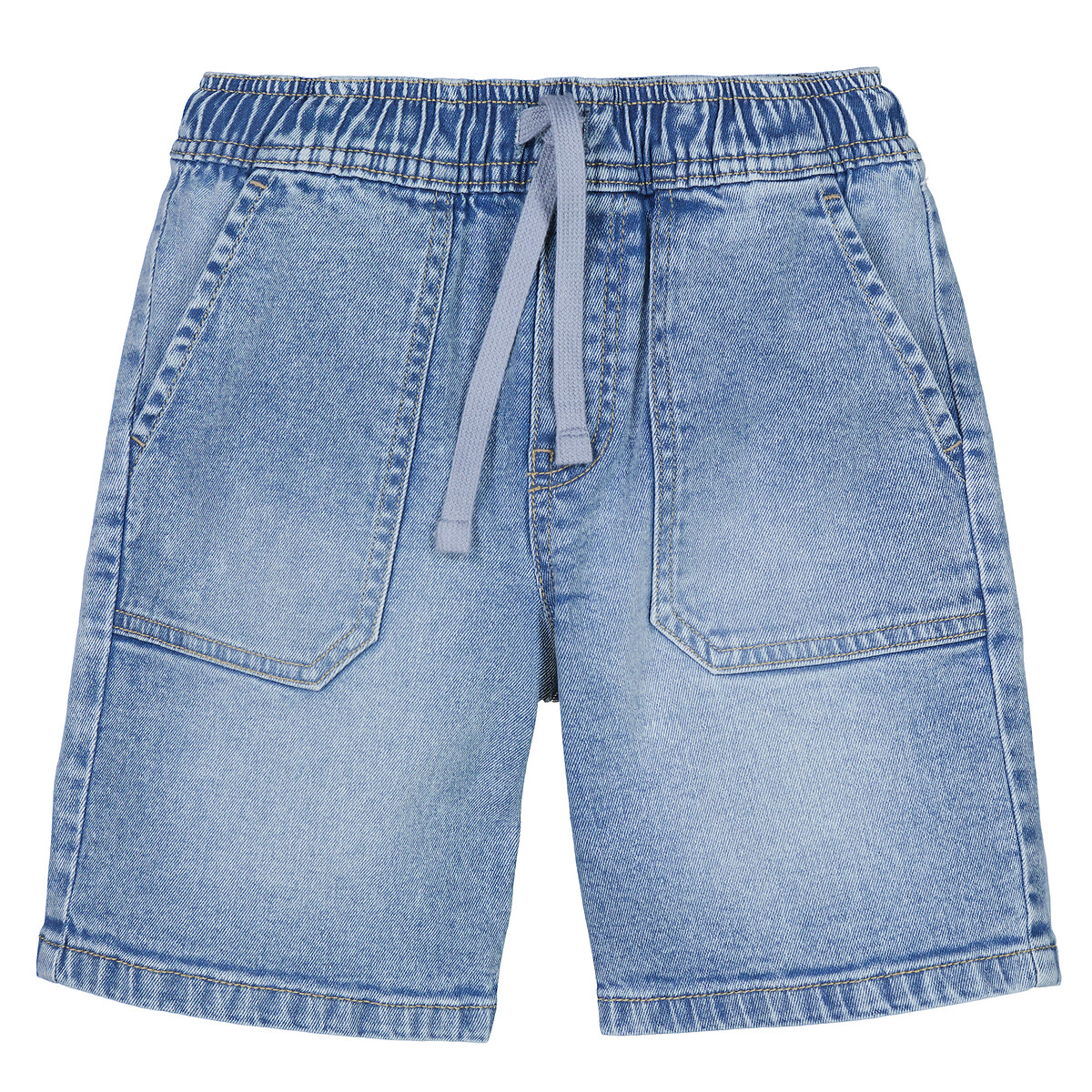 Бермуды из джинсовой ткани с завязками  10 синий LaRedoute, размер 10 - фото 3
