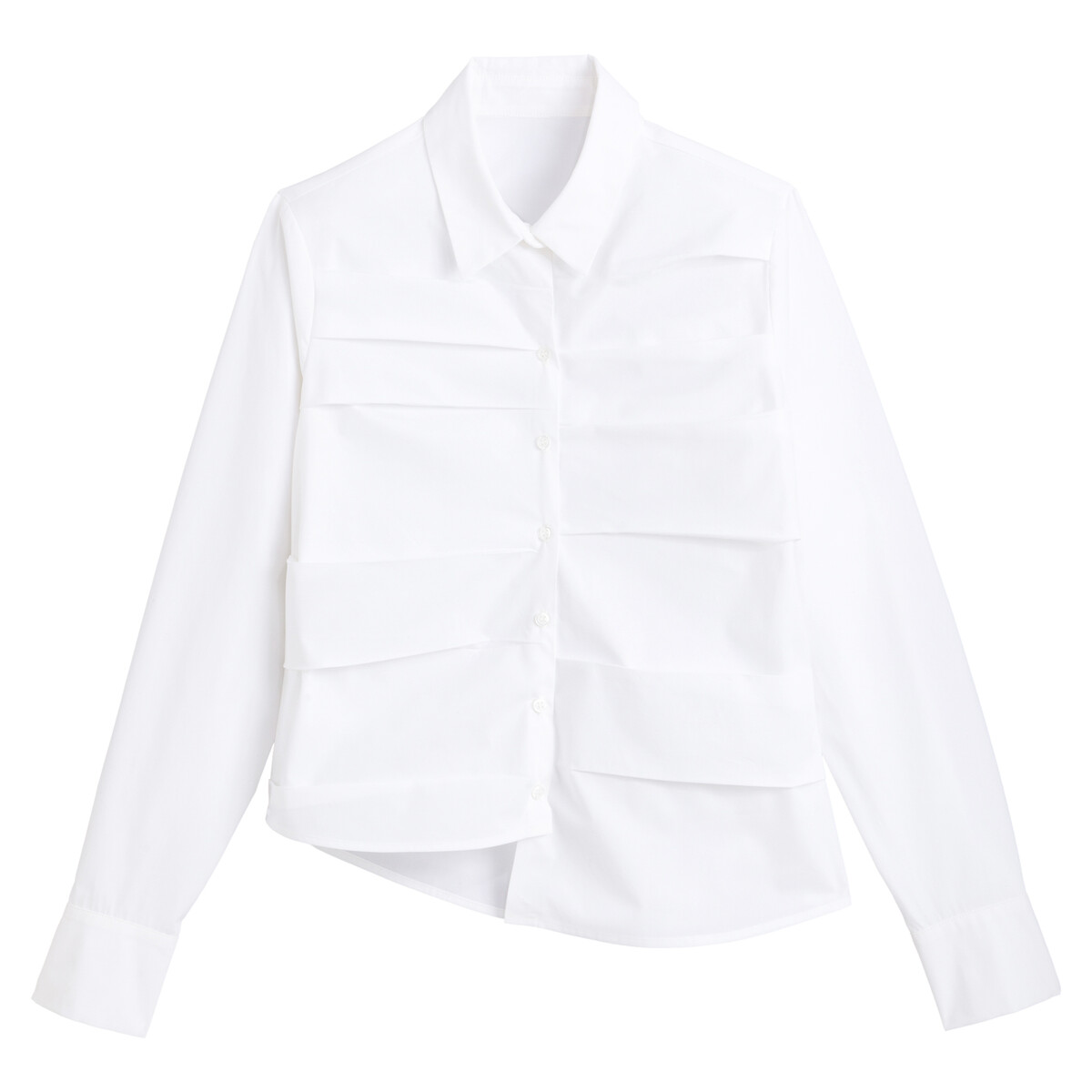 Рубашка LaRedoute Ассиметричная 38 (FR) - 44 (RUS) белый, размер 38 (FR) - 44 (RUS) Ассиметричная 38 (FR) - 44 (RUS) белый - фото 1