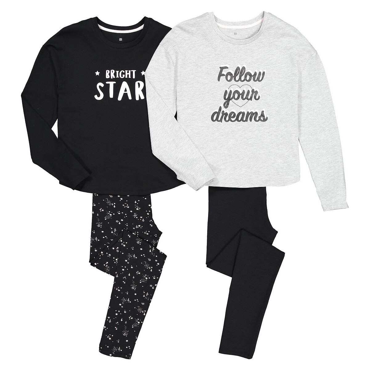 

Комплект из 2 пижам с LA REDOUTE COLLECTIONS, Черный, Длинными рукавами 10-18 лет 10 лет - 138 см черный