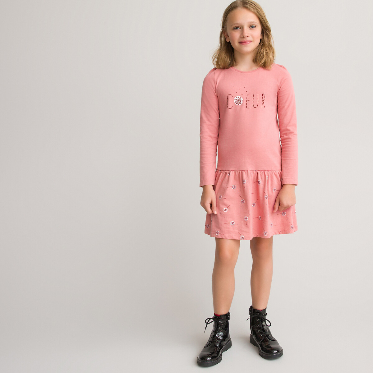Платье С длинными рукавами и рисунком 3-12 лет 6 лет - 114 см розовый