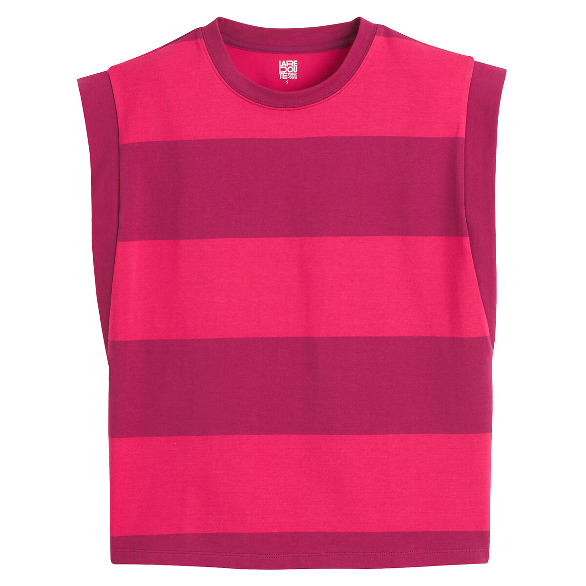 Полосатая футболка с круглым вырезом без рукавов  S розовый LaRedoute, размер S - фото 5