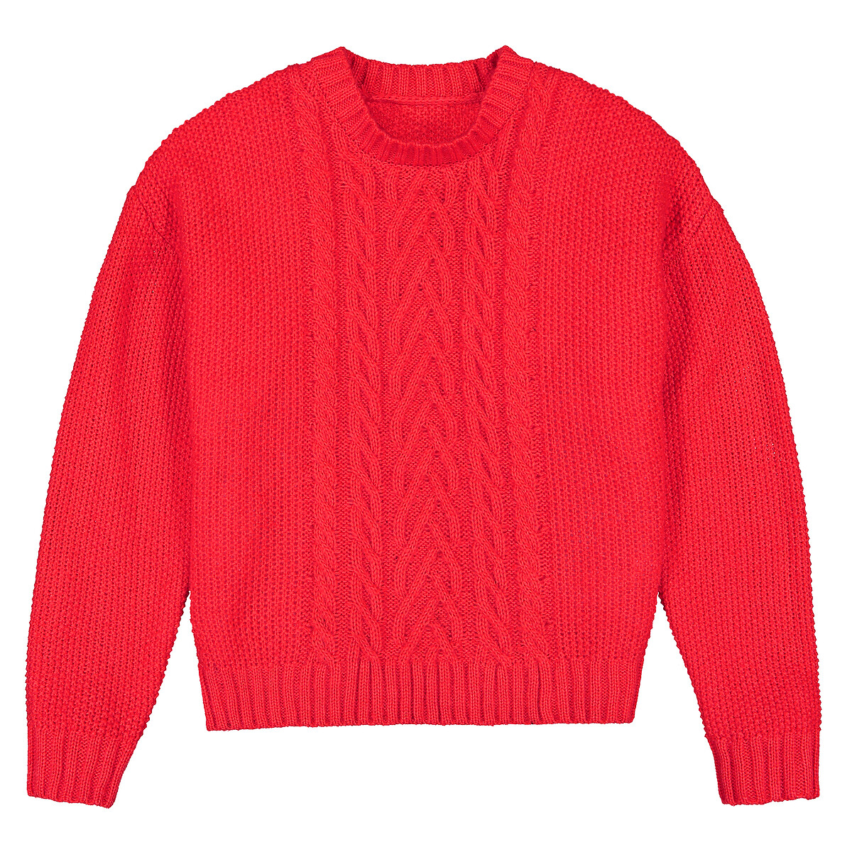 Пуловер LaRedoute С круглым вырезом из плотного трикотажа 10-18 лет 12 лет -150 см красный, размер 12 лет -150 см - фото 3