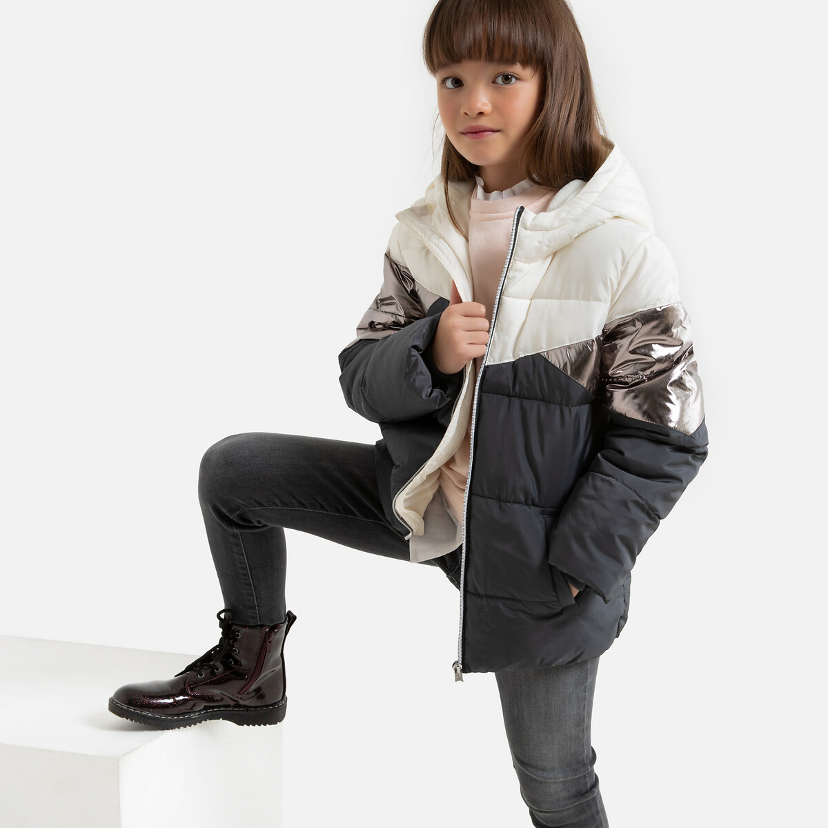 

Куртка LaRedoute, Серый, Стеганая с капюшоном 3-12 лет 3 года - 94 см серый