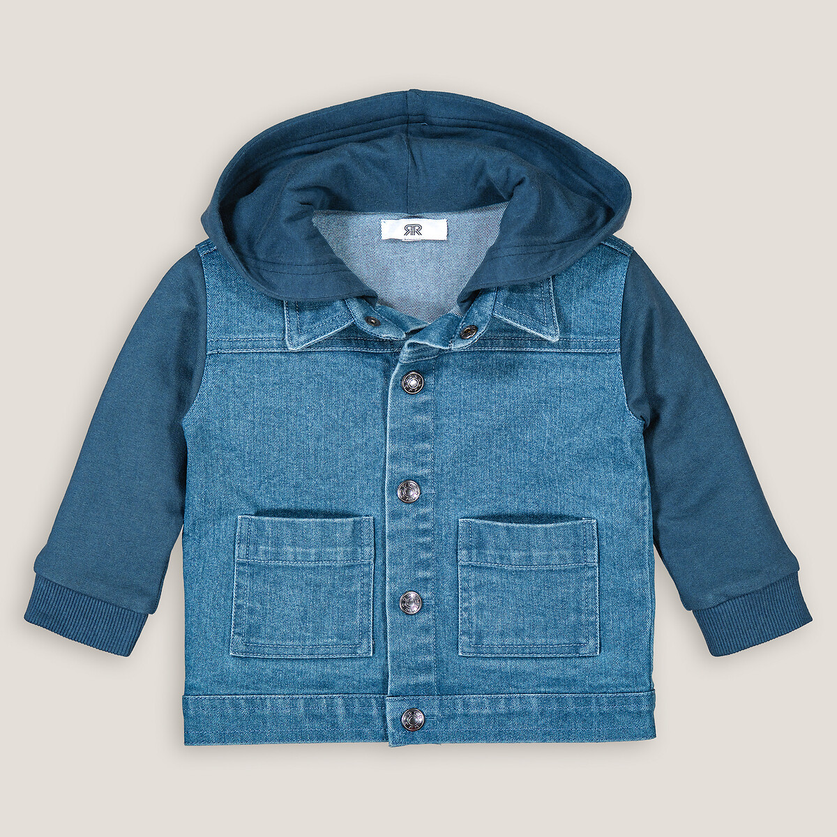 Куртка Из джинсовой ткани и мольтона с капюшоном 1 год - 74 см синий LaRedoute, размер 1 год - 74 см - фото 3