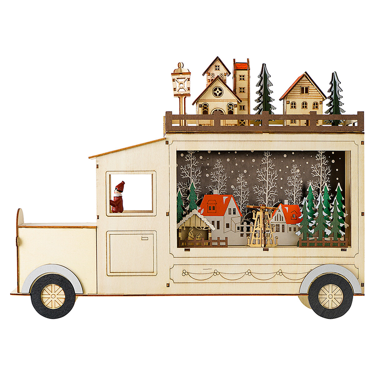 

Декор LaRedoute, Разноцветный, Декор новогодний с подсветкой Festive truck из коллекции New Year Essential единый размер разноцветный