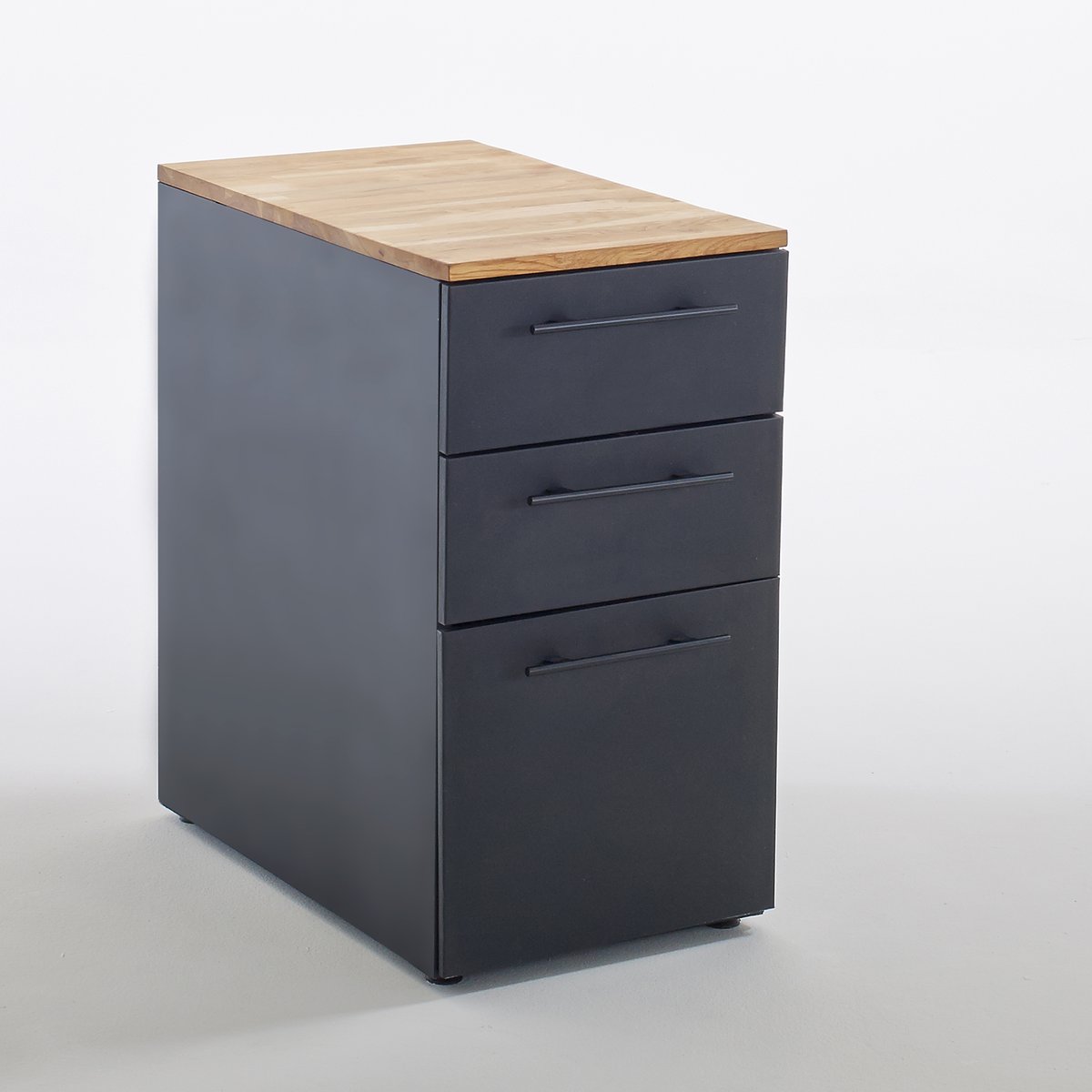 Image of Hiba Industrial Style 3-Drawer Desk Cabinet
