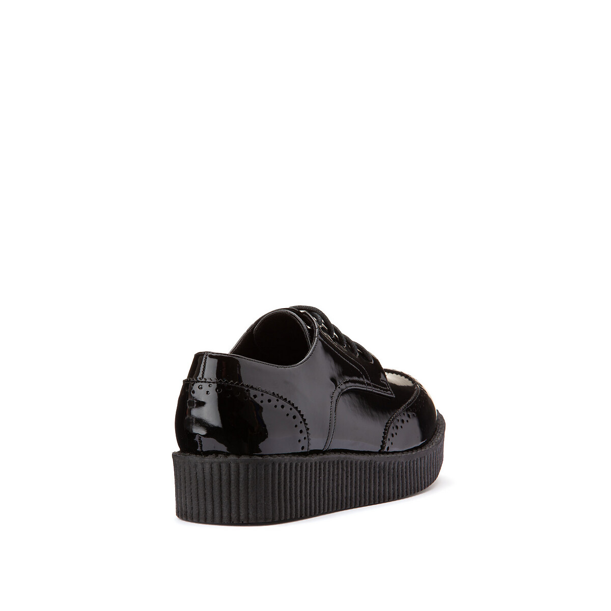 Ботинки-дерби LaRedoute Лакированные для широкой стопы 38-45 38 черный, размер 38 - фото 3