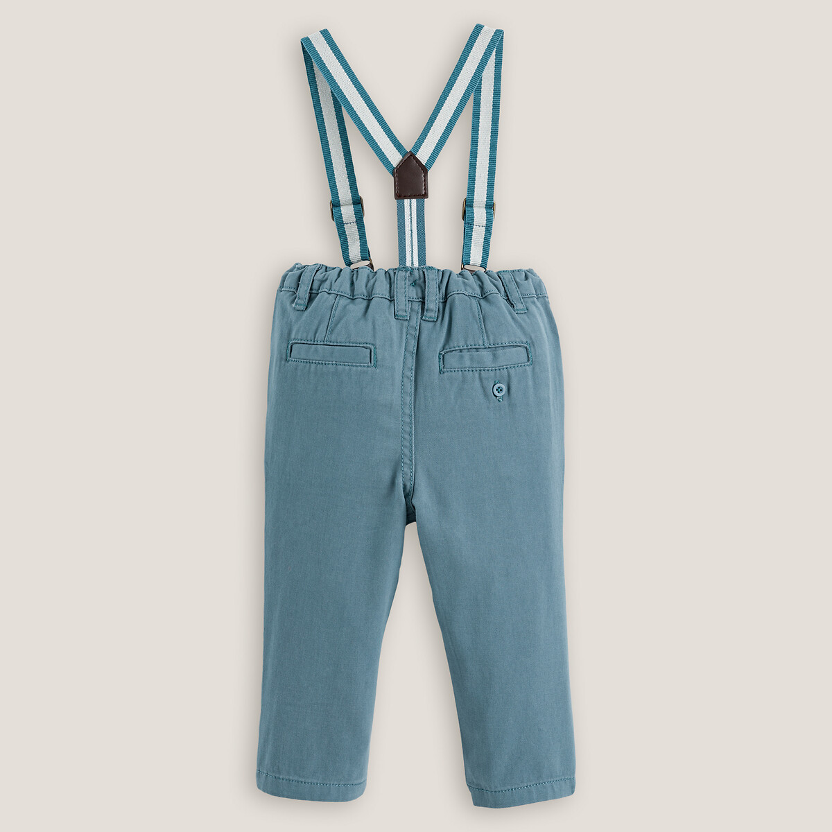 Комплект из двух вещей рубашка LA REDOUTE COLLECTIONS брюки на лямках 4 года - 102 см бежевый, размер 4 года - 102 см - фото 4