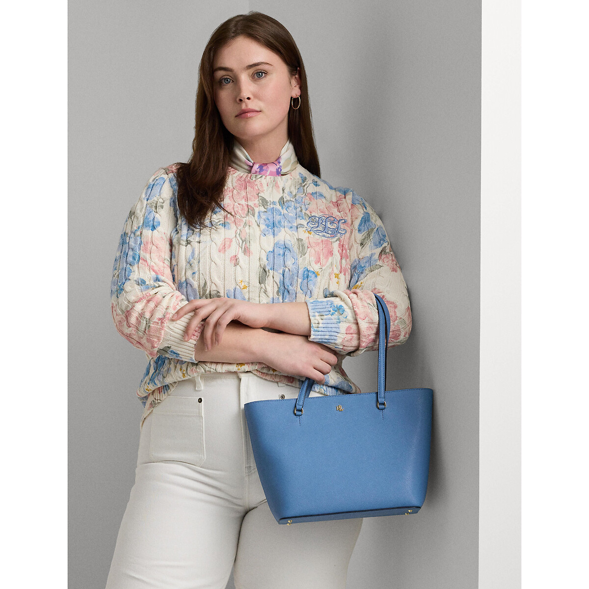 Сумка-шоппер из кожи KARLY единый размер синий сумка шоппер женская fila синий размер без размера