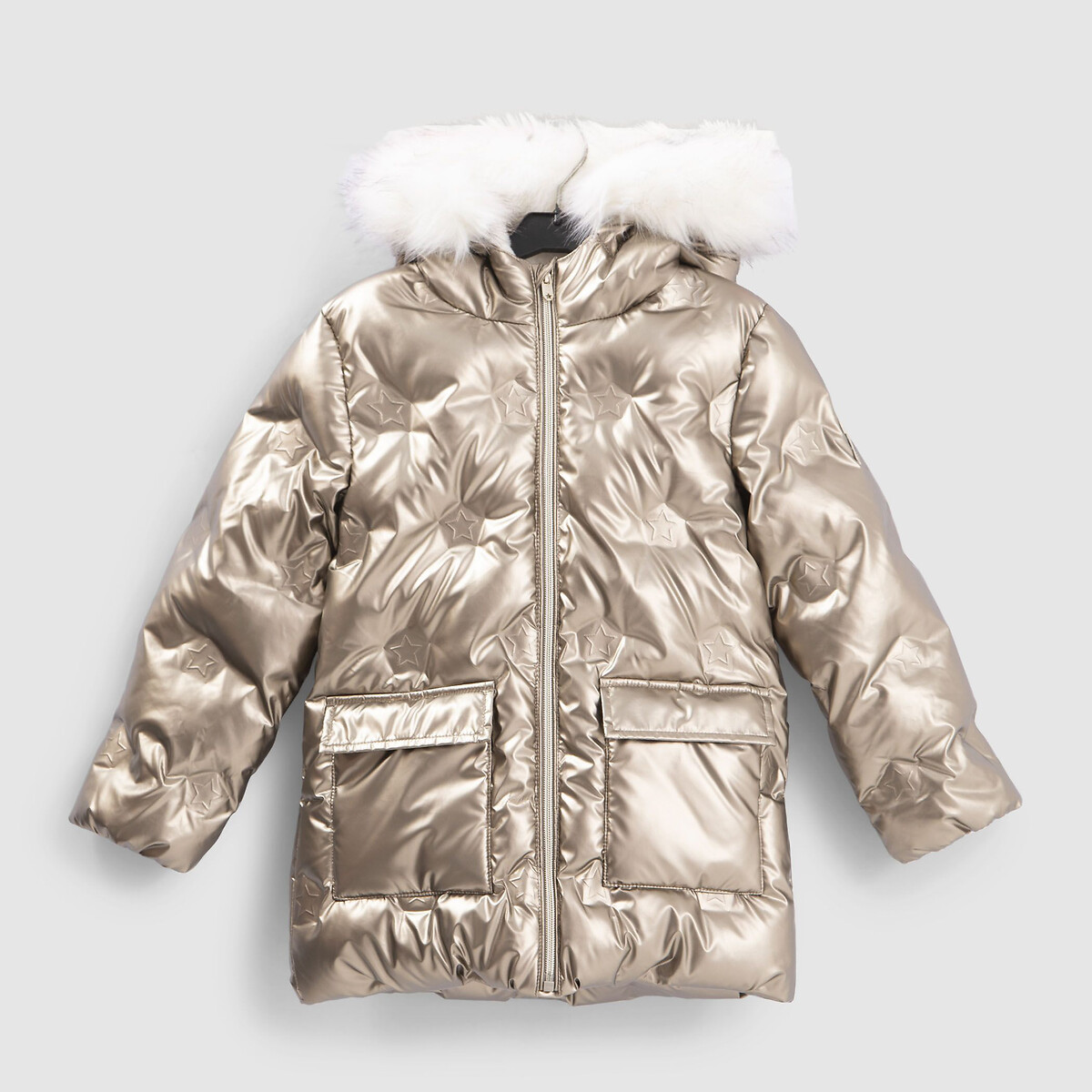 Куртка Стеганая с пришитым капюшоном зимняя модель 4-14 лет 6 лет - 114 см золотистый LaRedoute, размер 6 лет - 114 см - фото 1
