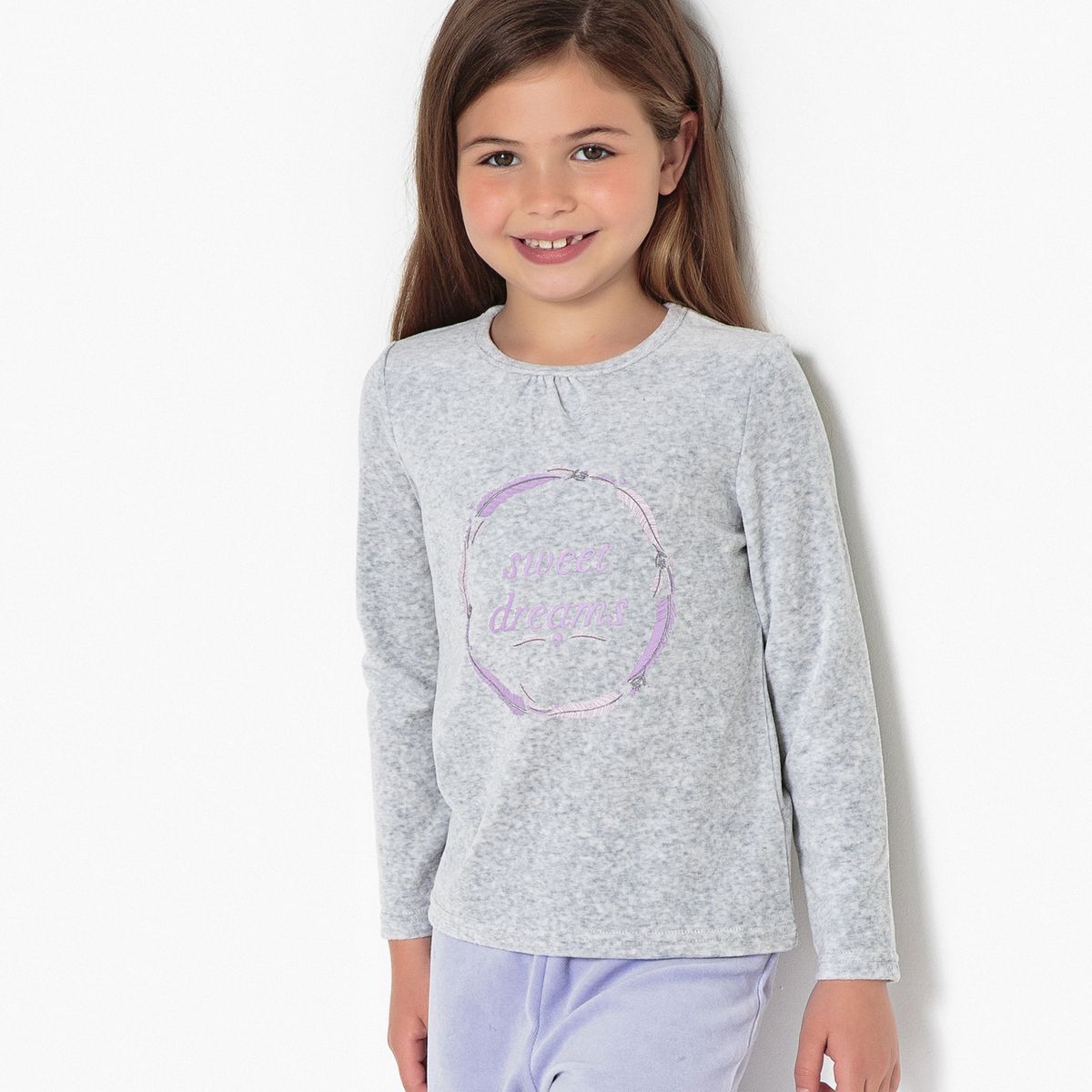 Pyjama 2 pièces, velours, imprimé, 3-12 ans