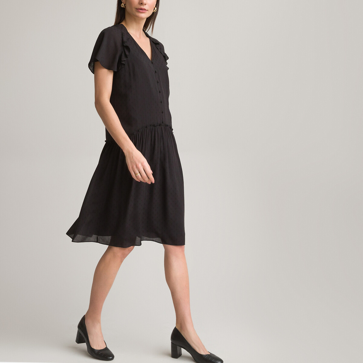 Платье ANNE WEYBURN Расклешенное средней длины с короткими рукавами 48 черный, размер 48 - фото 2