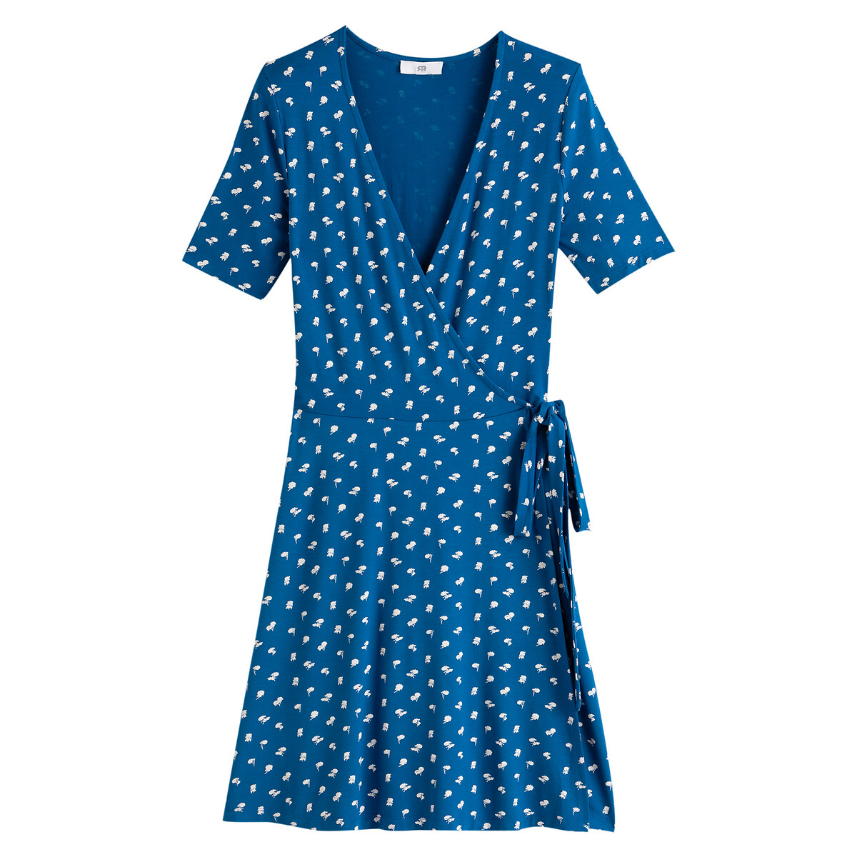 Платье LaRedoute С запахом с короткими рукавами и цветочным рисунком XL черный, размер XL - фото 5