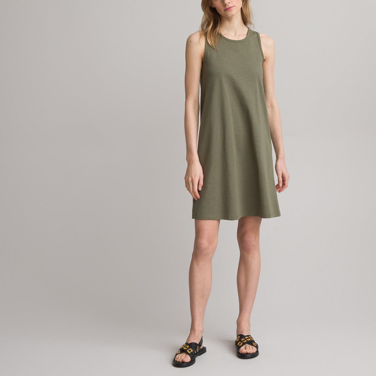 Платье Короткое без рукавов из трикотажа XL зеленый LaRedoute, размер XL - фото 2