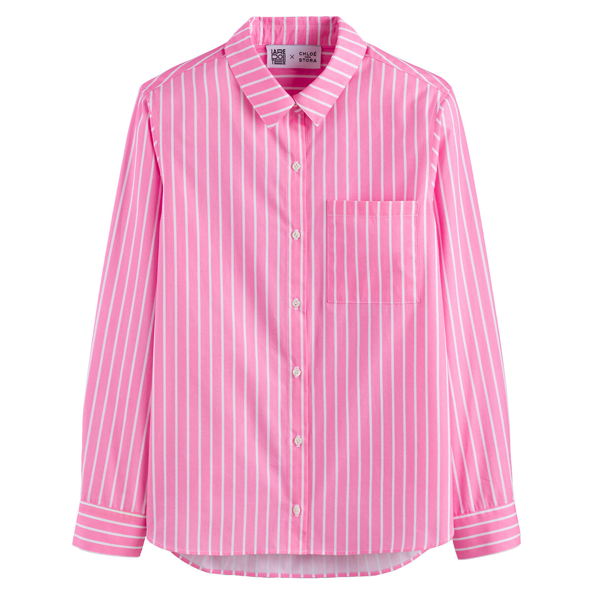 Рубашка В полоску с длинными рукавами 44 (FR) - 50 (RUS) розовый