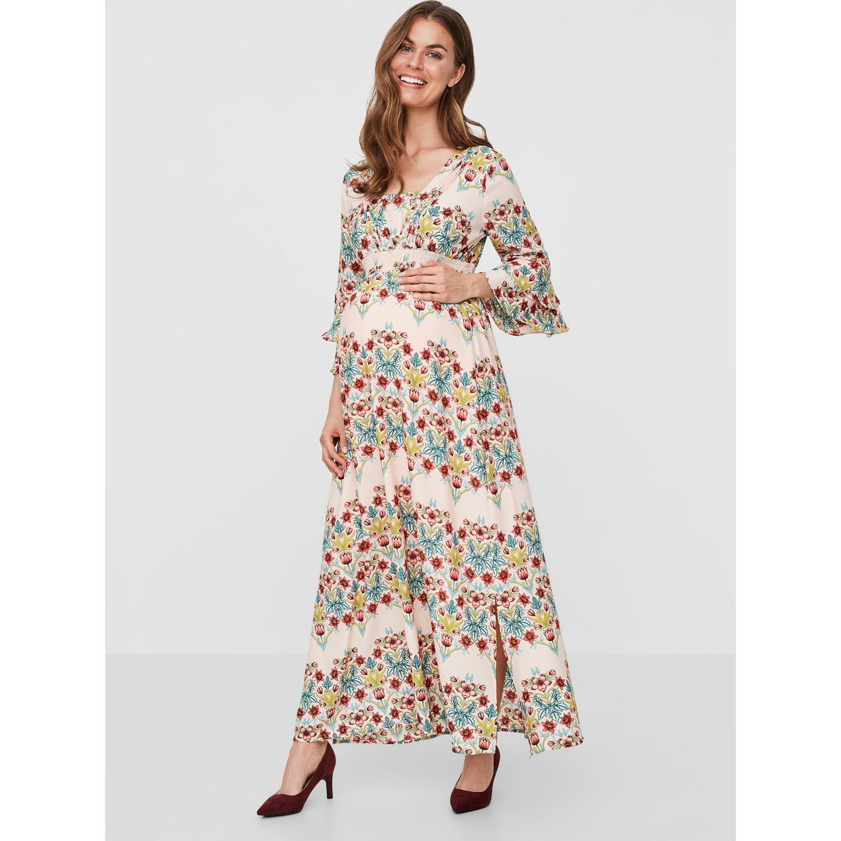 Robe grossesse Longue à imprimé fleuri