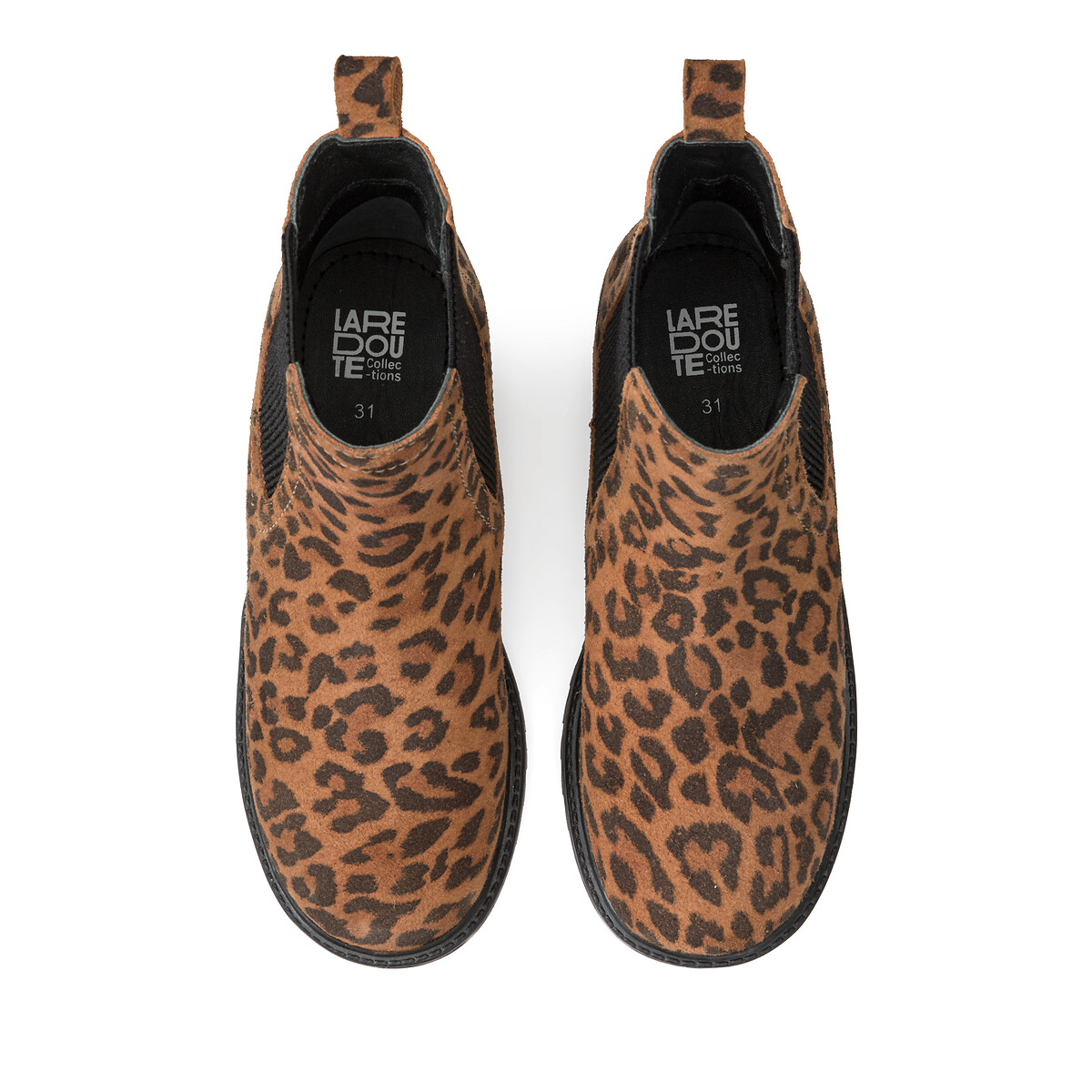 Ботинки из кожи с леопардовым принтом  28 другие LaRedoute, размер 28 - фото 3