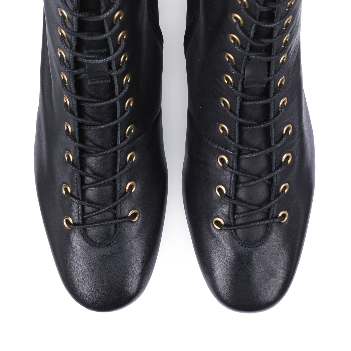 Ботинки LA REDOUTE COLLECTIONS PLUS Ботинки Кожаные на широком каблуке размер 38-45 для широкой стопы 41 черный - фото 3