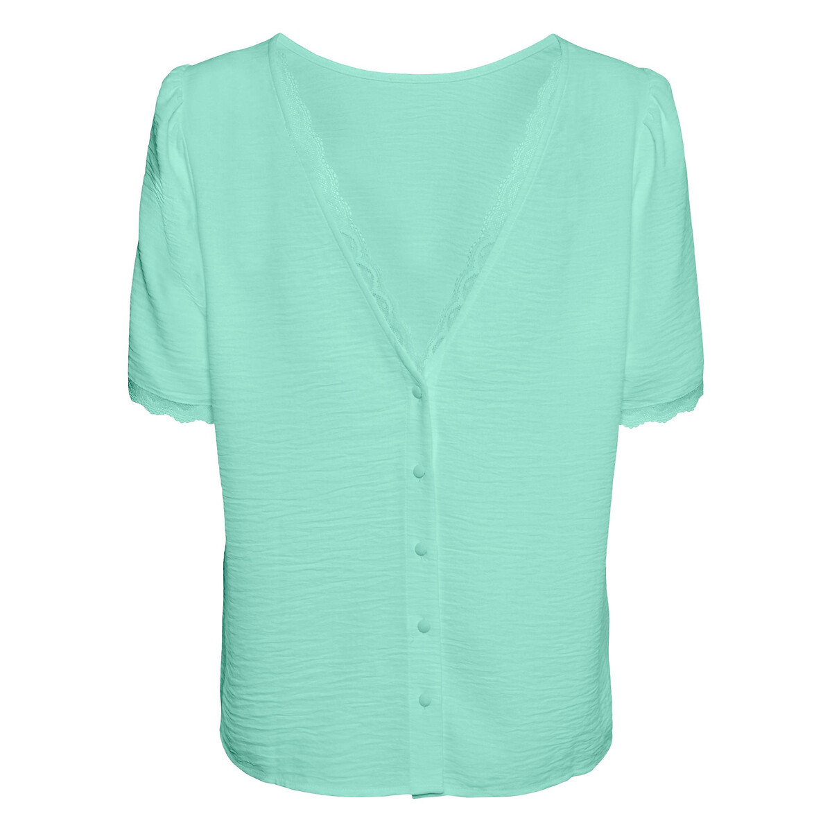 Блузка С короткими рукавами и круглым вырезом XS зеленый