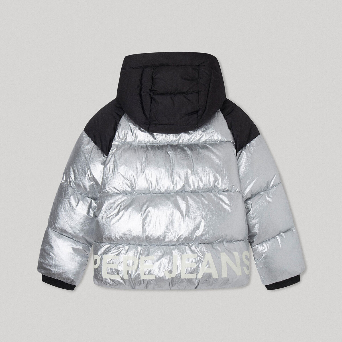 Куртка Стеганая с капюшоном двухцветная 10 лет - 138 см черный LaRedoute, размер 10 лет - 138 см - фото 3