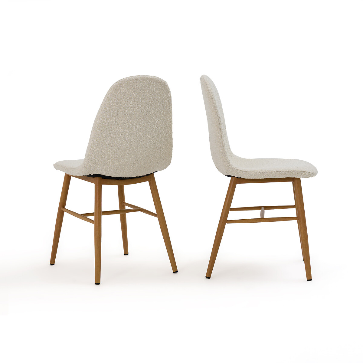 Комплект из двух стульев с Обивкой из буклированной ткани Polina единый размер бежевый LaRedoute - фото 2