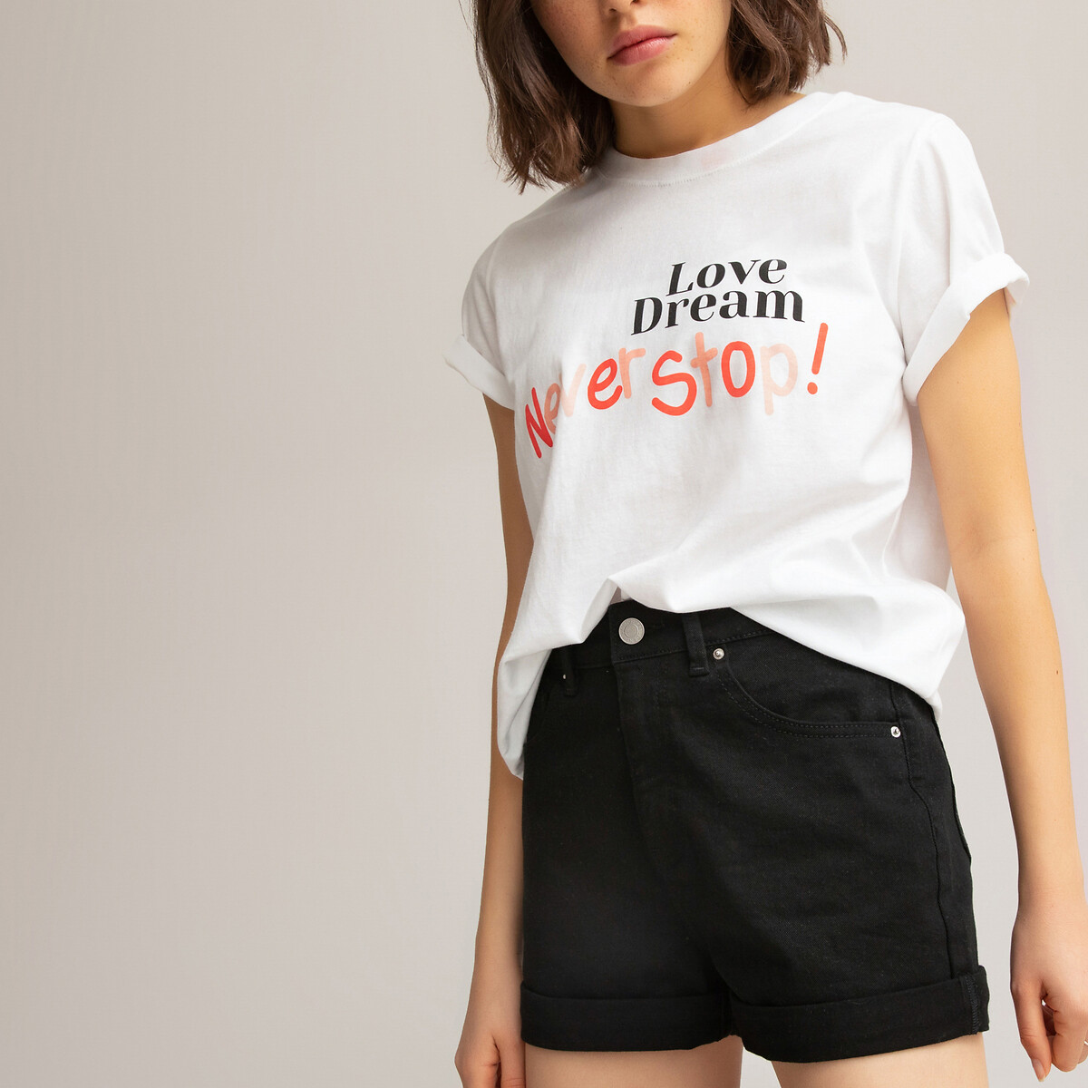 

Футболка LA REDOUTE COLLECTIONS, Белый, С круглым вырезом и надписью 10-18 лет 12 белый