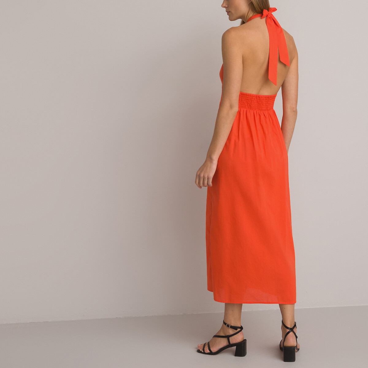 Платье Длинное с открытой спинкой 42 оранжевый LaRedoute, размер 42 - фото 4