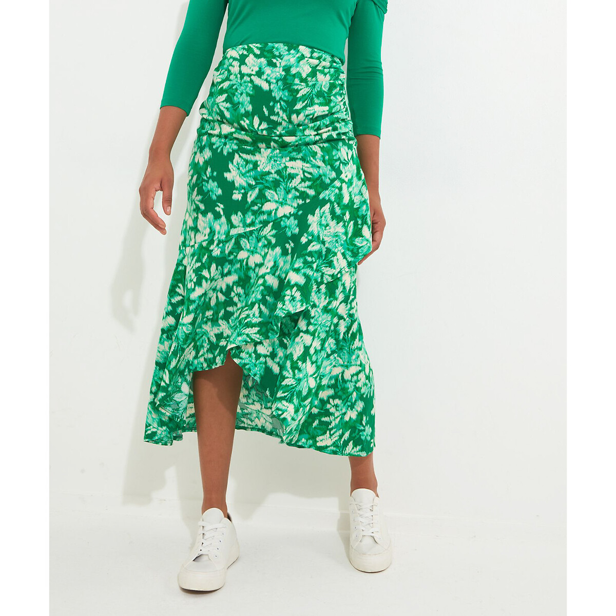 Юбка с запахом с цветочным принтом Freda 44 (FR) - 50 (RUS) зеленый юбка длинная с цветочным принтом 50 fr 56 rus зеленый
