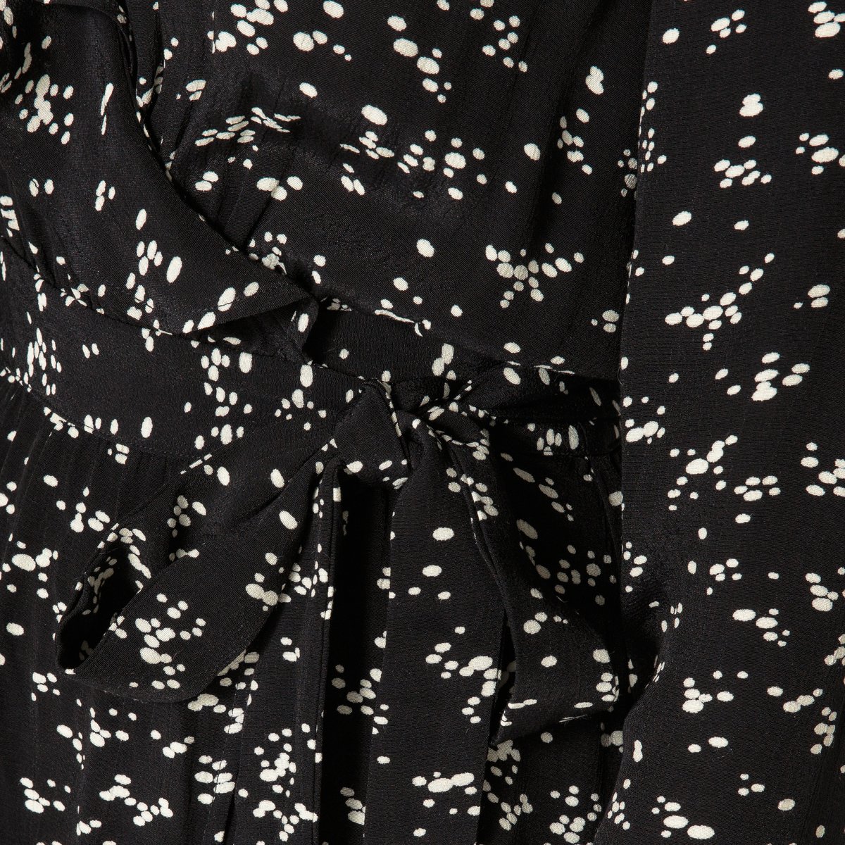 Платье С запахом в горошек длинное LAURIA POIS XS черный LaRedoute, размер XS - фото 4