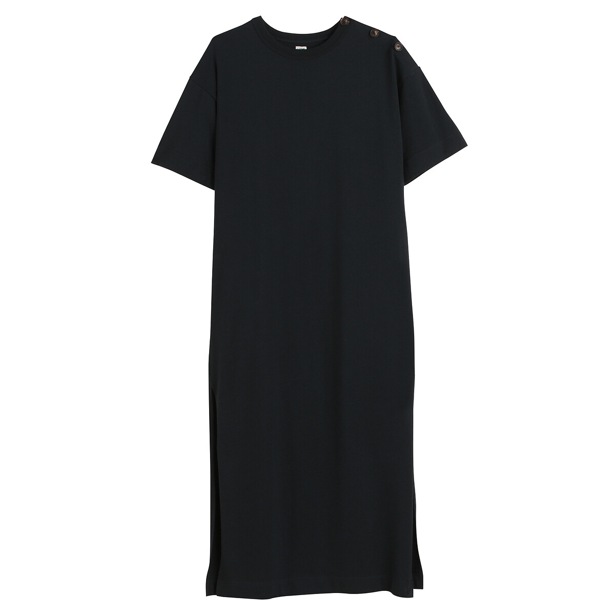 Платье длинное из джерси с пуговицами на плече  XS черный LaRedoute, размер XS - фото 5