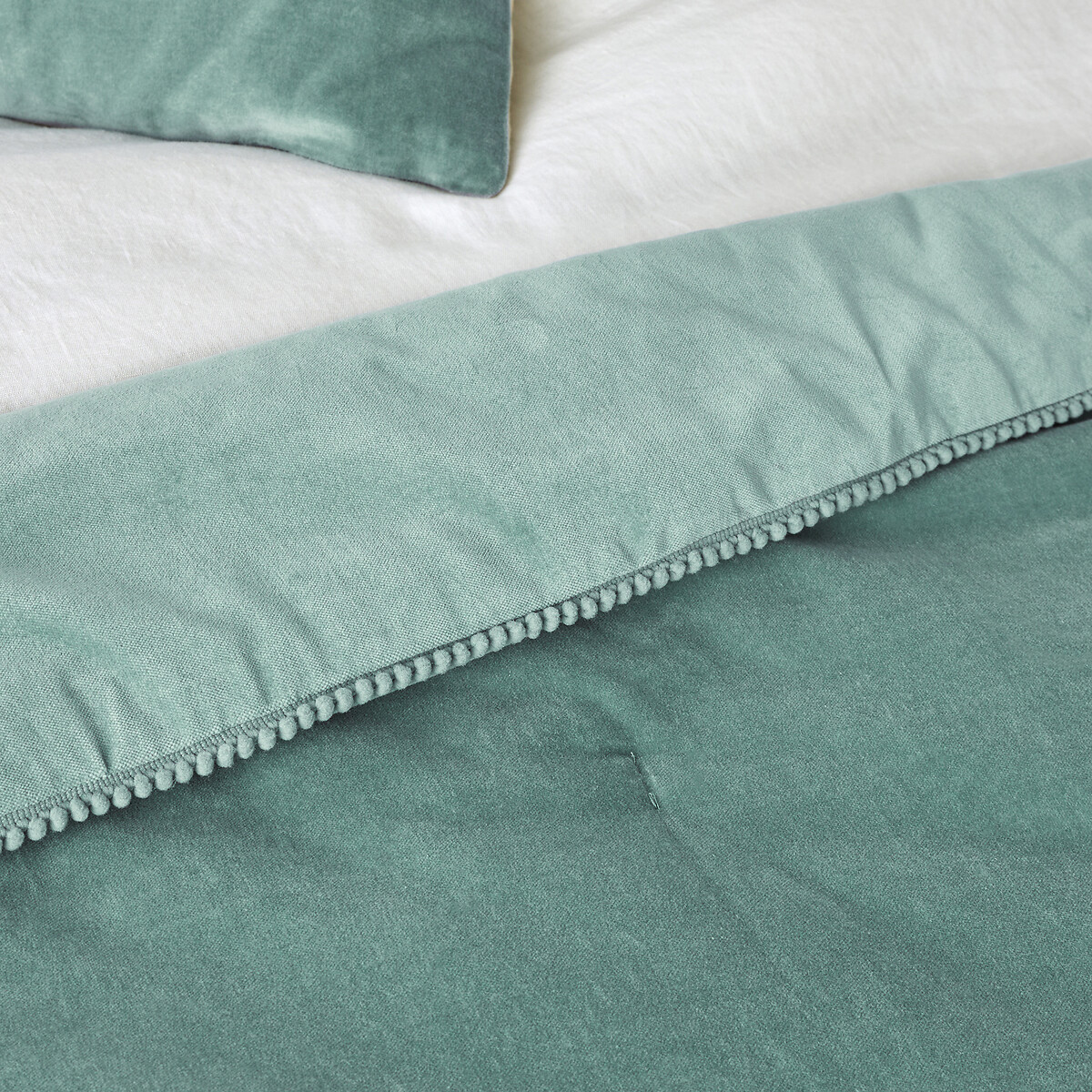 Одеяло LA REDOUTE INTERIEURS Одеяло Из велюра Velvet 135 x 150 см зеленый, размер 135 x 150 см - фото 2