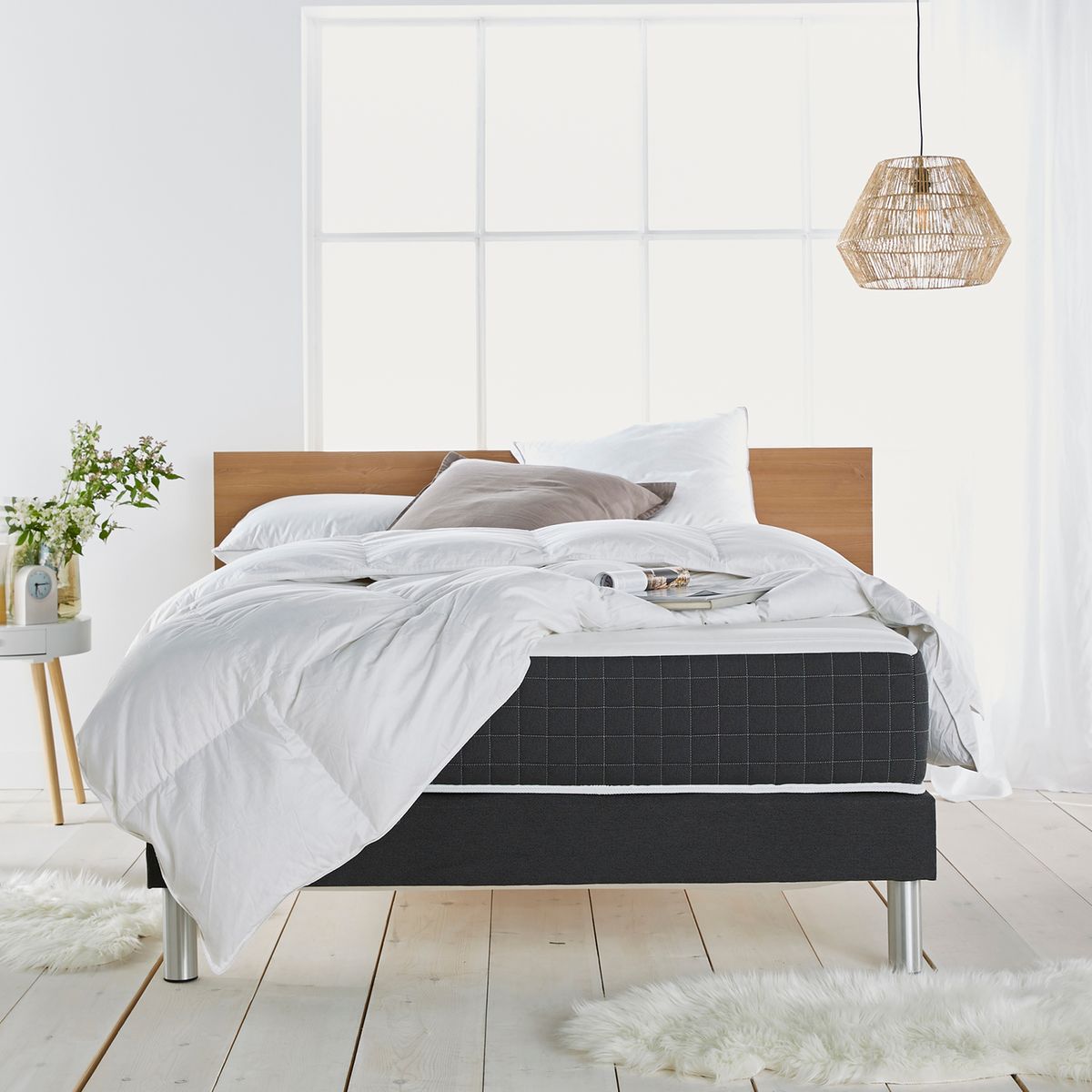 Pack matelas latex + sommier à lattes L