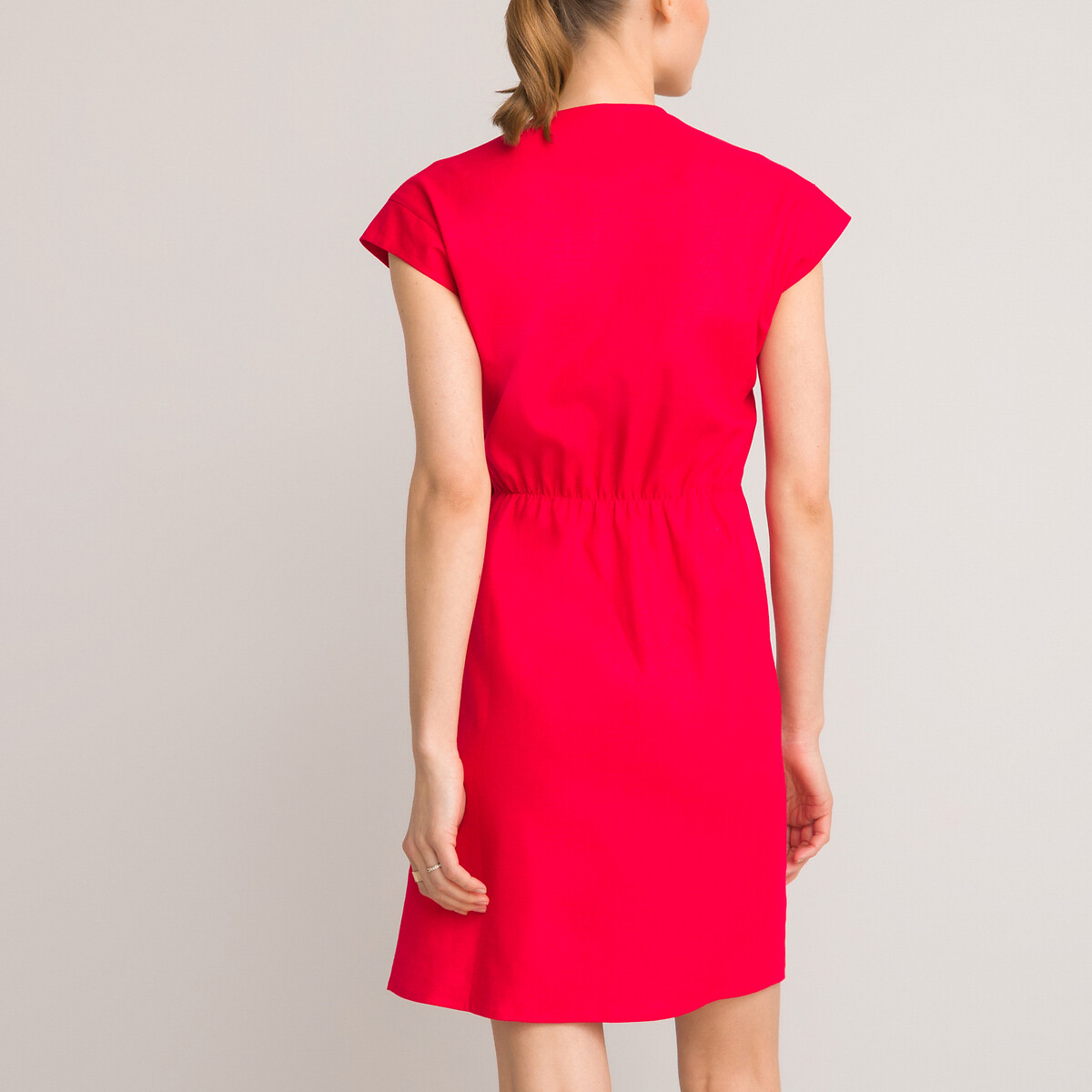 Платье LA REDOUTE COLLECTIONS Короткое с запахом с короткими рукавами 48 красный, размер 48 - фото 4