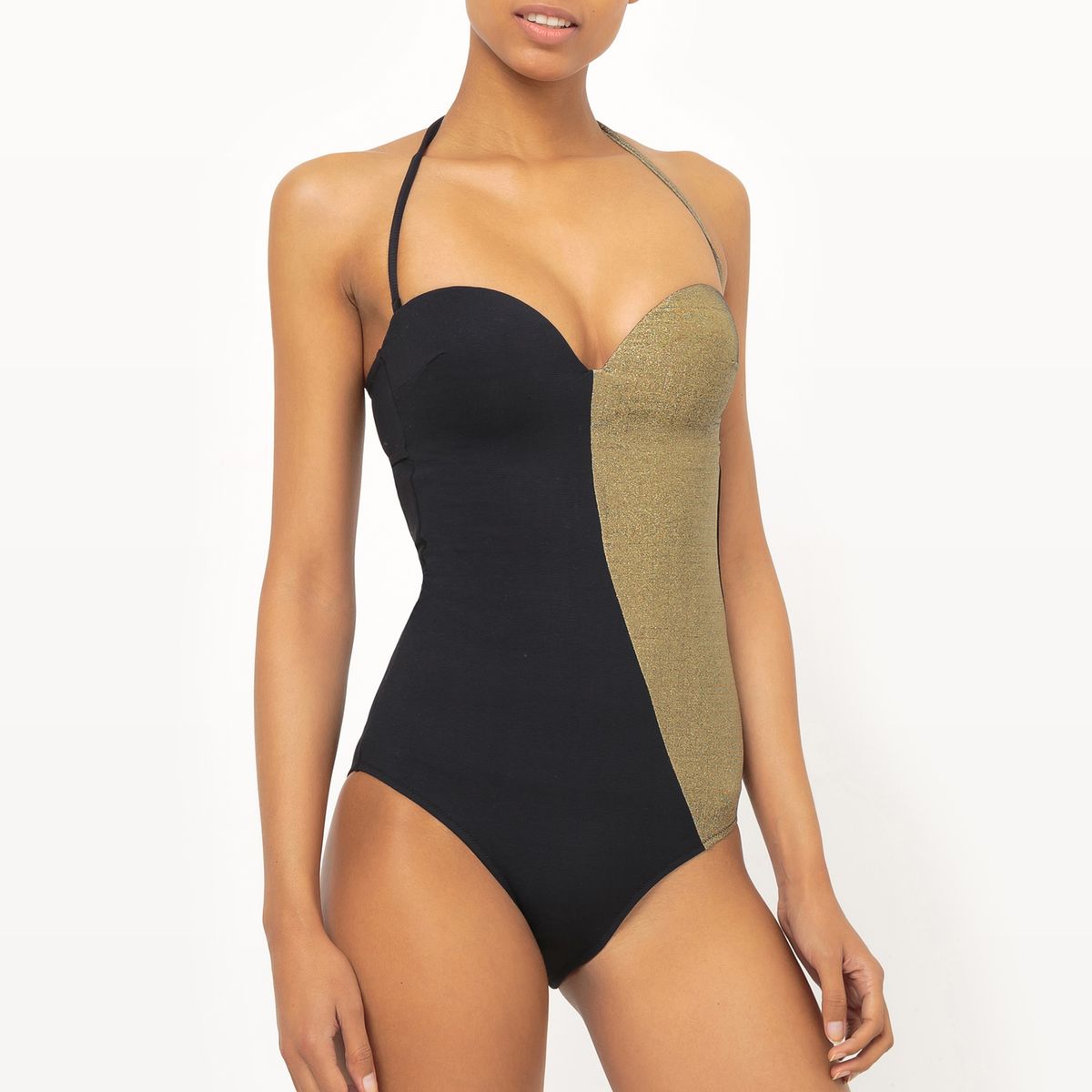 Maillot 1 pièce bandeau bicolore