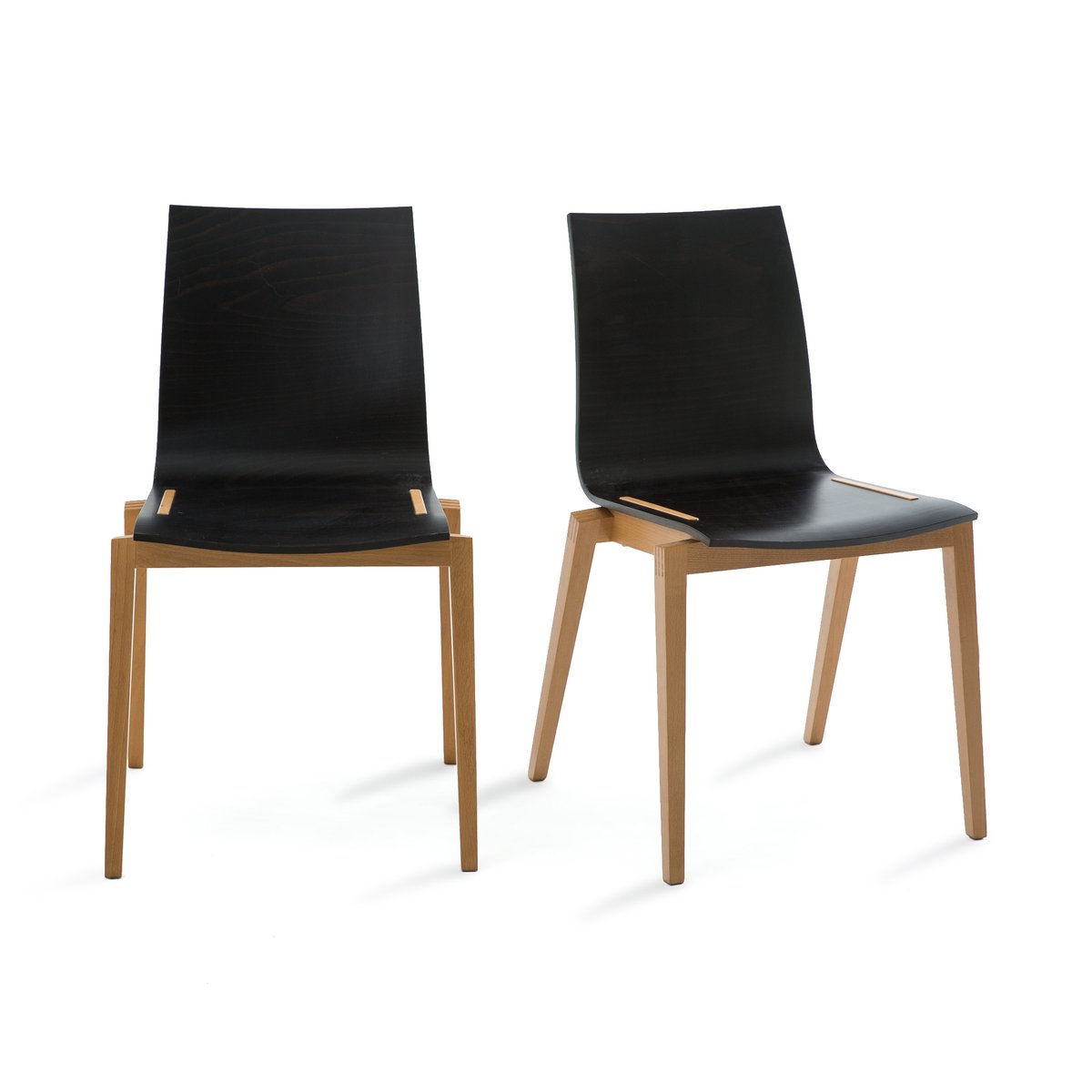 Комплект из  стульев из La Redoute Массива бука Soumam комплект из 2 черный, размер комплект из 2 - фото 1