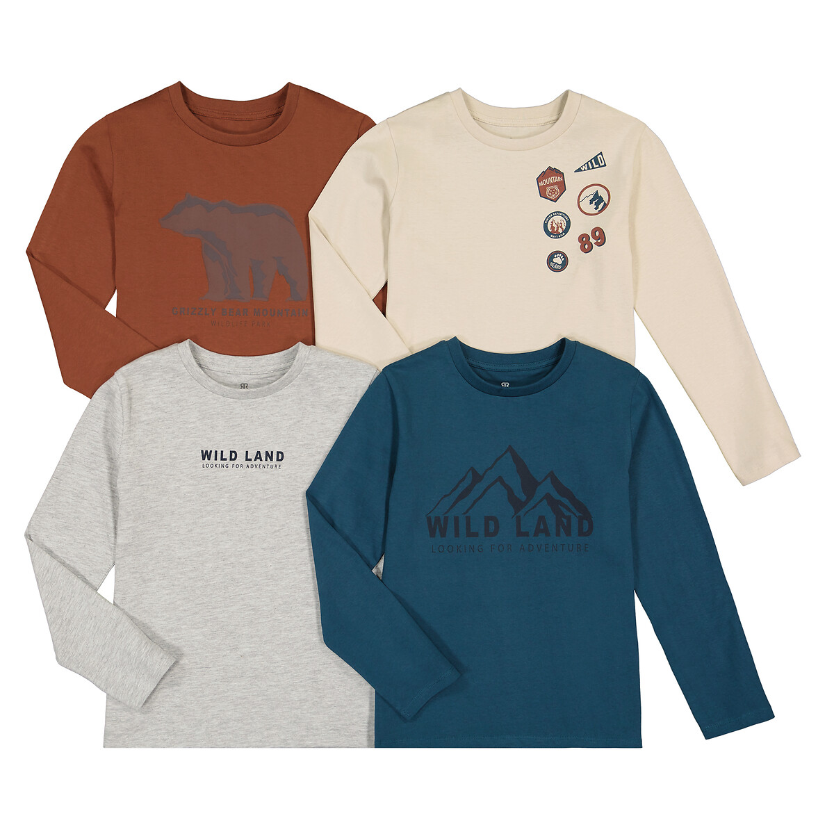 Комплект из четырех футболок с LA REDOUTE COLLECTIONS Комплект из четырех футболок с Длинными рукавами 10 серый, размер 10 - фото 3