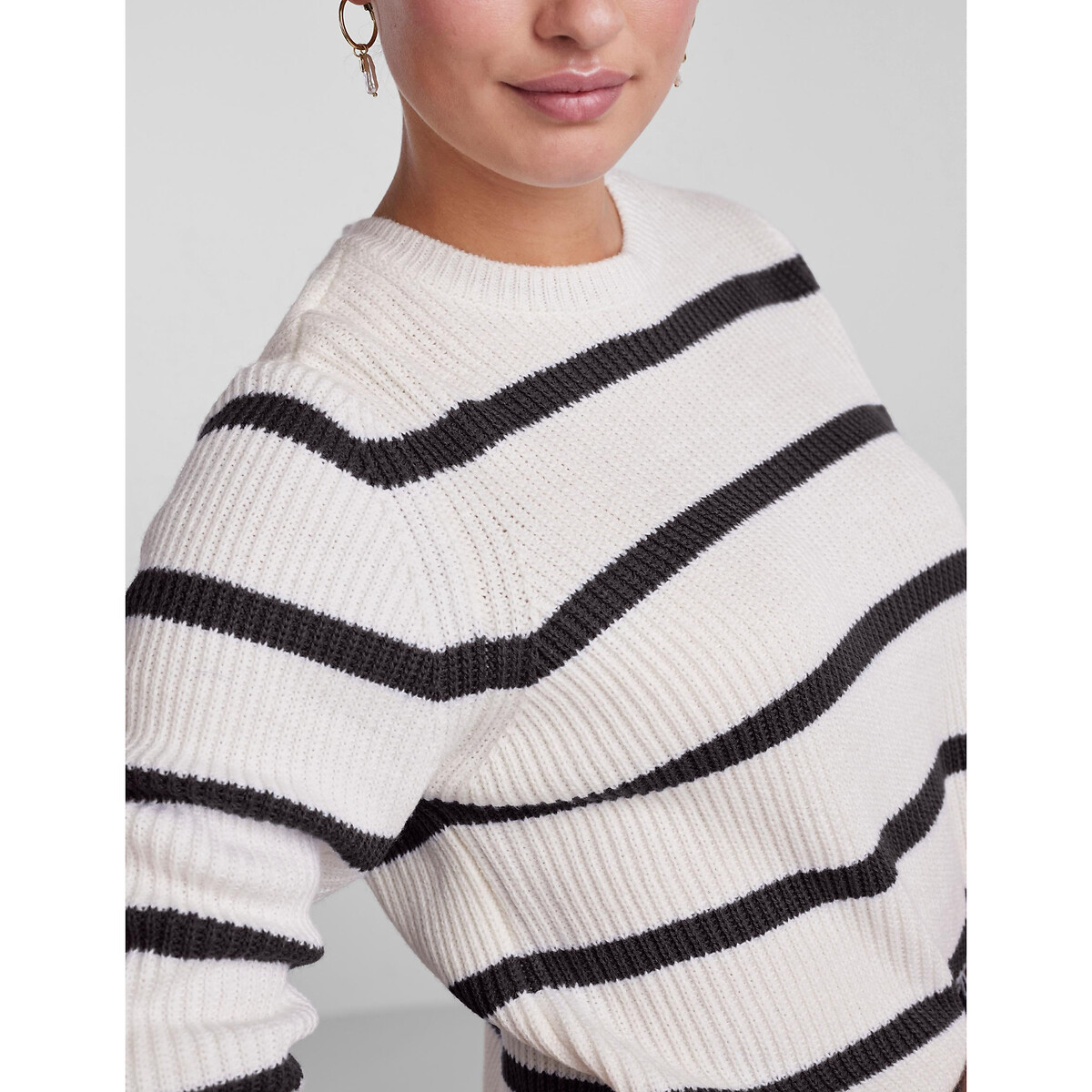 Пуловер В полоску в морском стиле S черный LaRedoute, размер S - фото 2