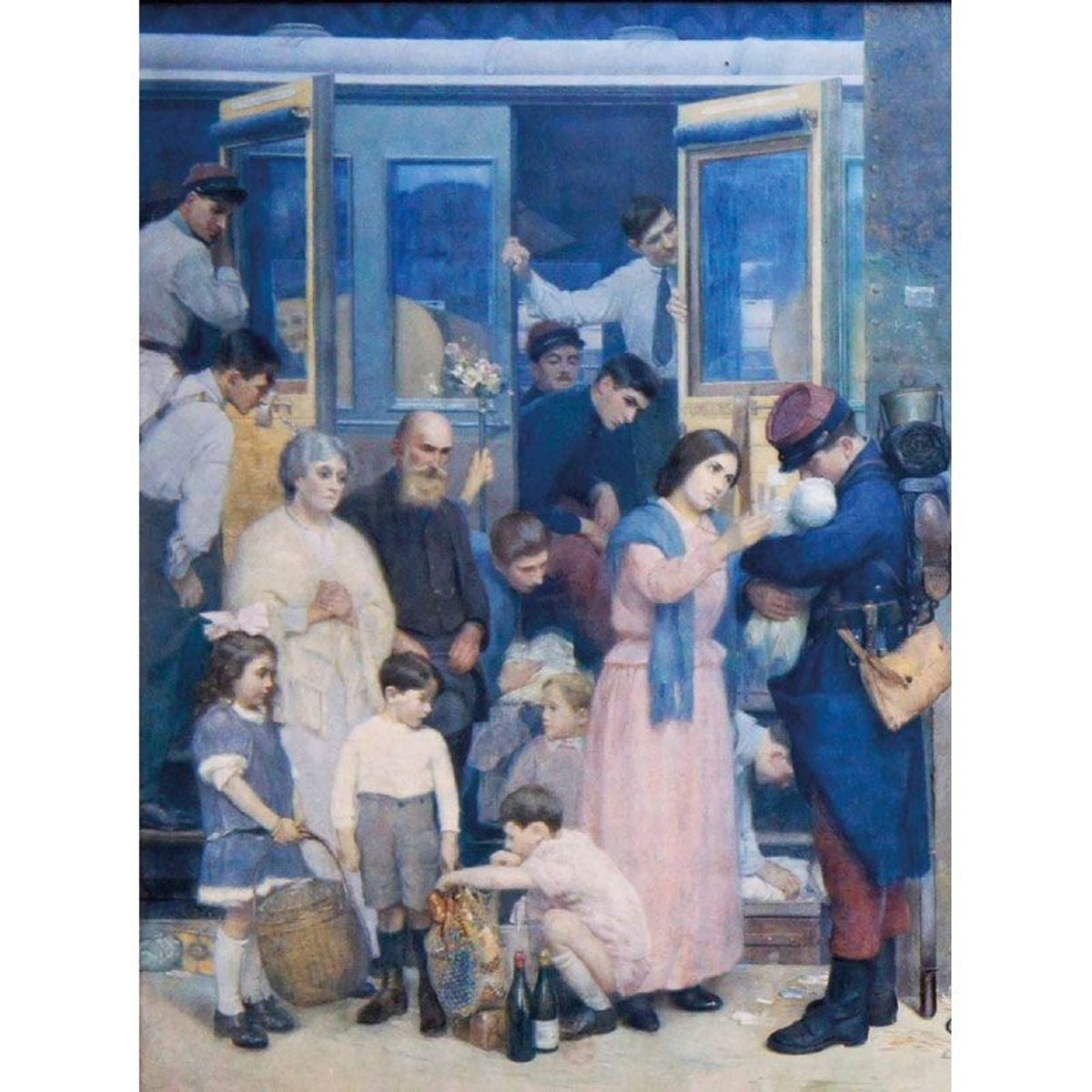 Puzzle d'art en bois 80 pièces : Albert Herter : Le Départ des Poilus